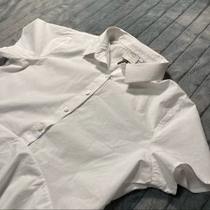 Anthropologie HD in Paris white button up peplum m